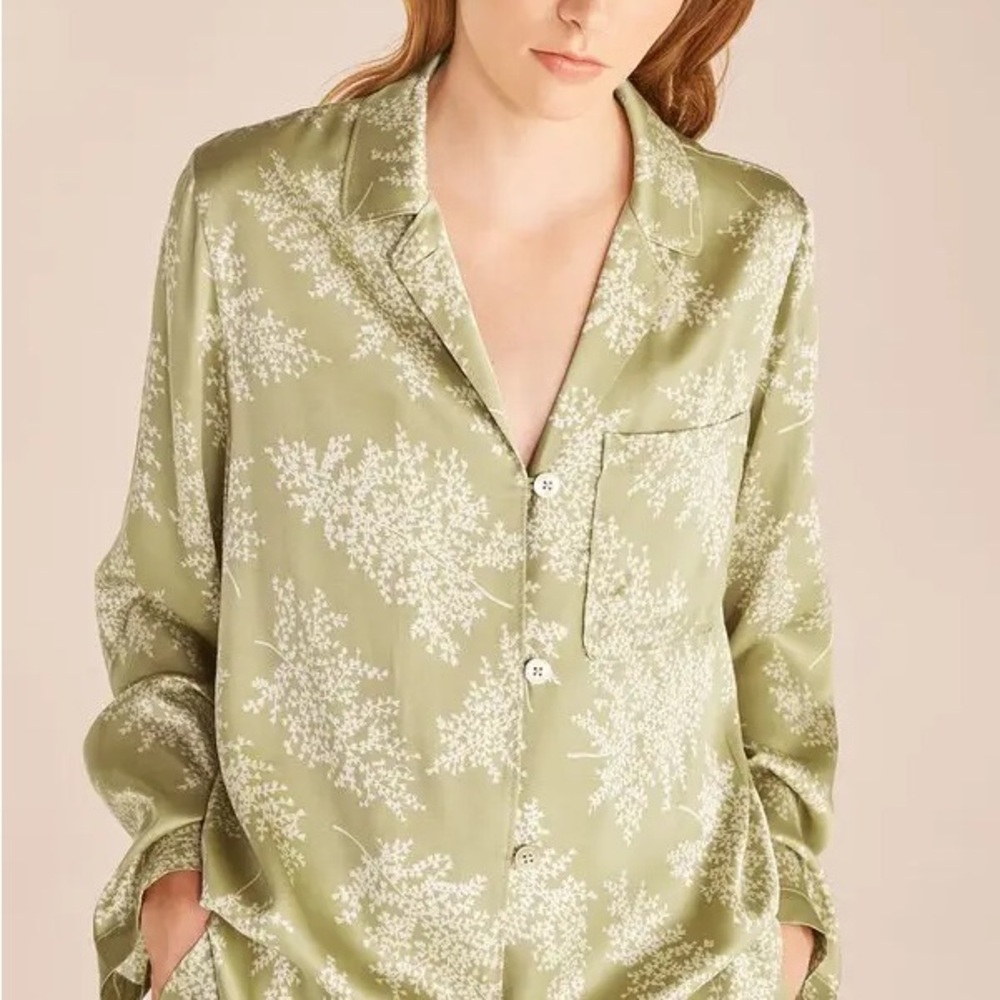 NWT Rebecca Taylor Fleur Fern button down shirt S